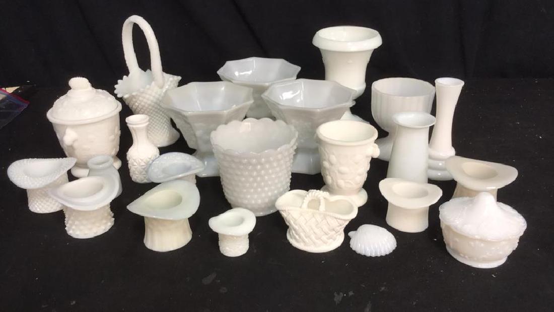 Over 20 Pieces Collectible Milk Glass Vessel (1 of 9)