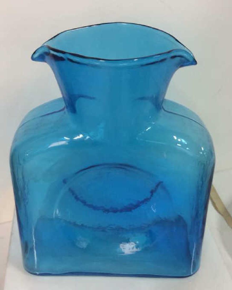 Vintage Turquoise Blue Glass Vase Pitcher (1 of 9)