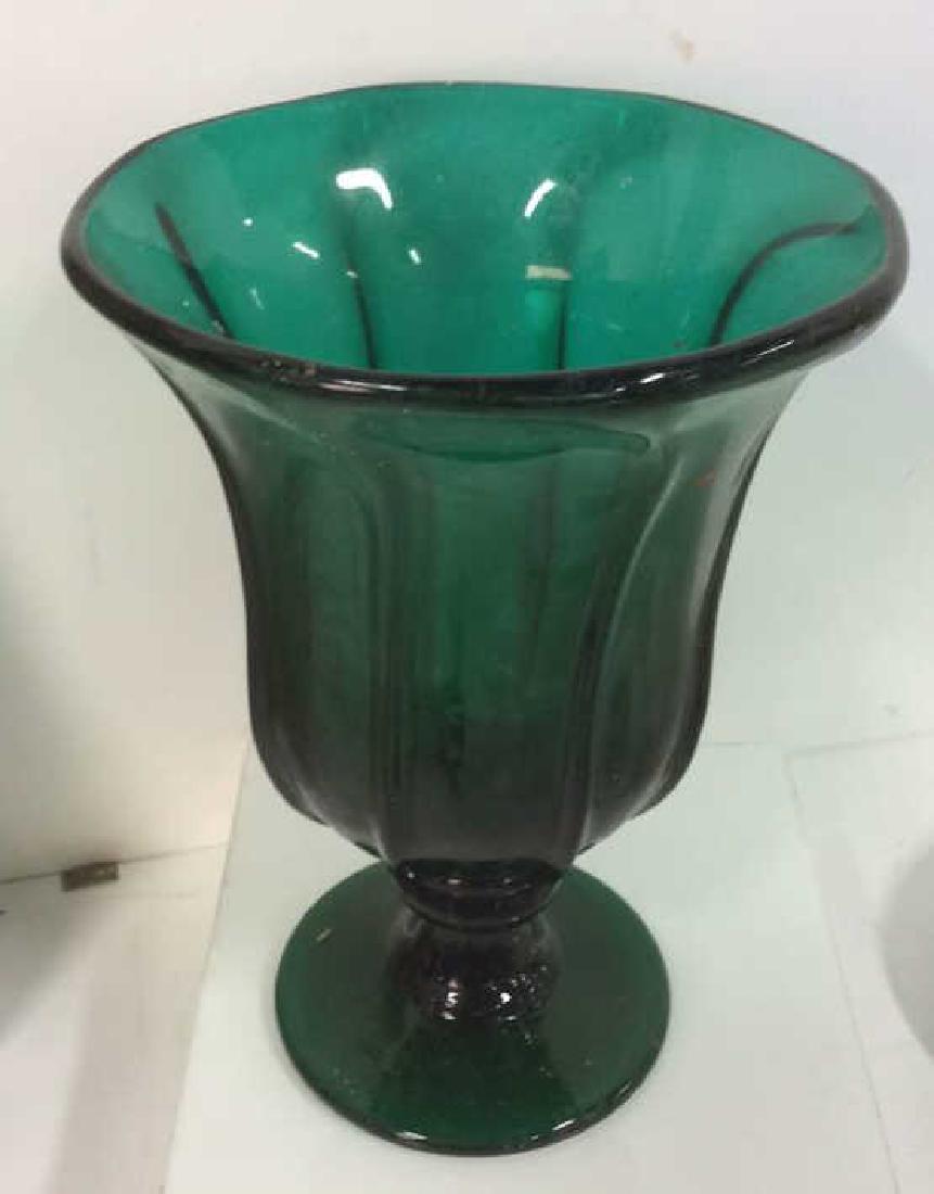 Blown Footed PedestalGreenGlass Vase (1 of 10)