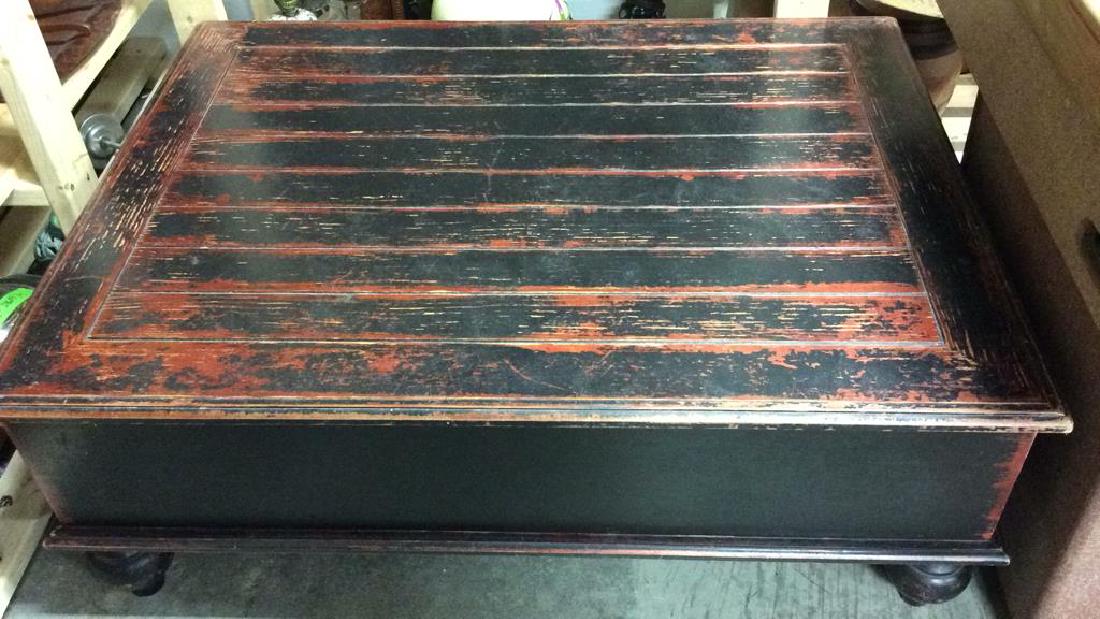 Weathered Painted Wooden Coffee Table (1 of 7)