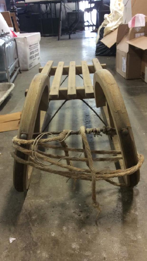 Vintage Wooden Hand Made Sled Toboggan (1 of 8)