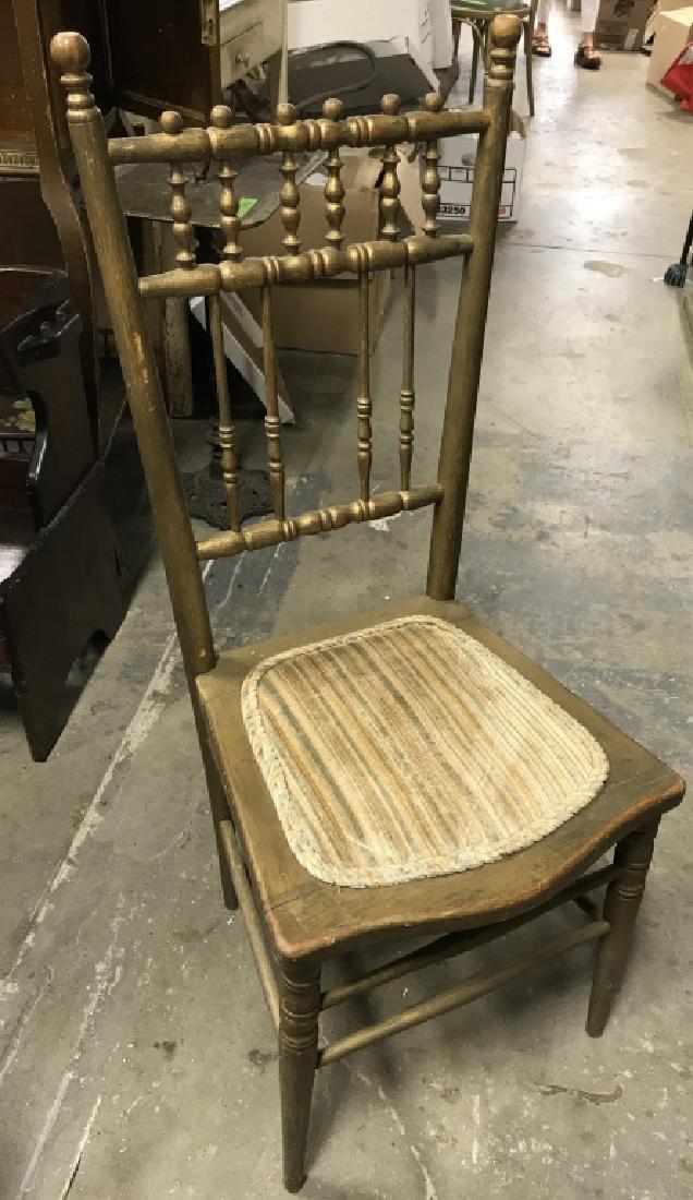 Antique Wooden Chair With Upholstered Seat (1 of 6)