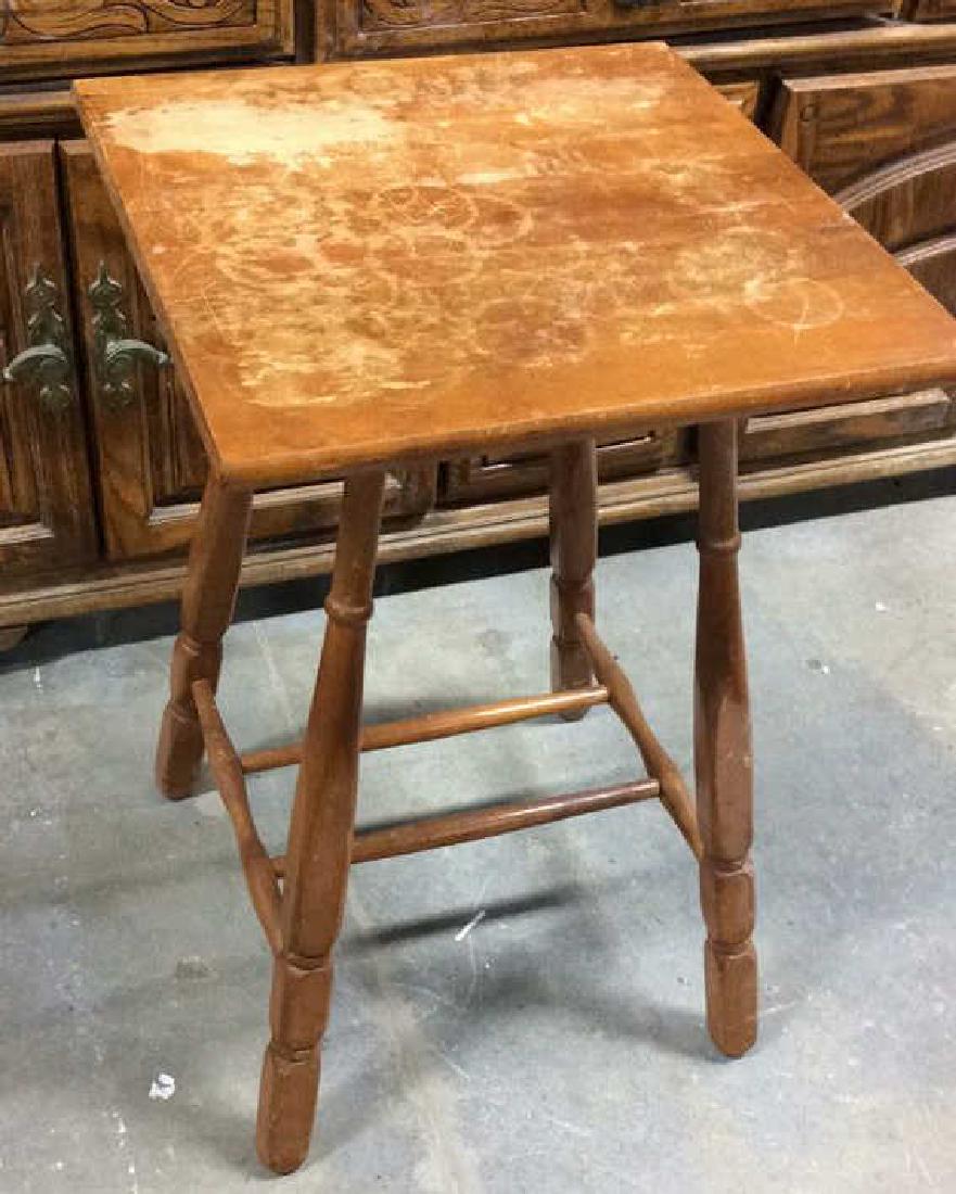 ANtique Tavenr Style Wooden Side Table (1 of 6)