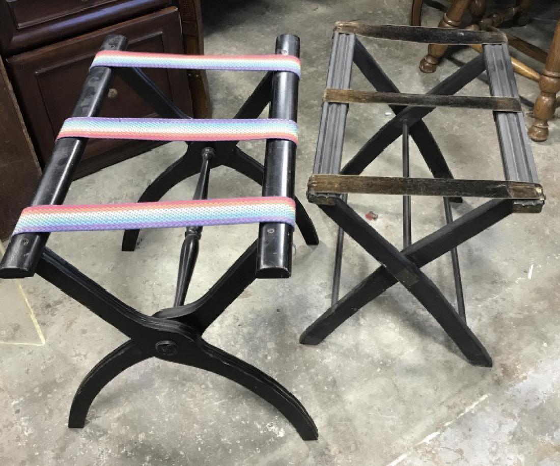 Lot 2 Vintage Luggage Racks Tray Stands (1 of 6)