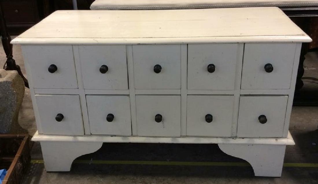 White toned Painted Coffee Side Table W Drawers (1 of 7)