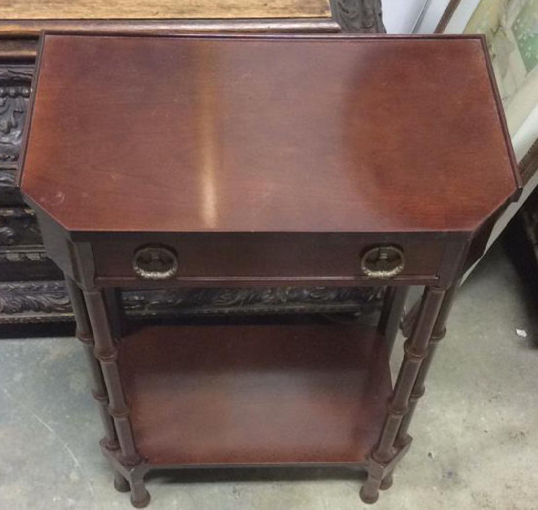 Brown Toned Glazed Wooden Nightstand (1 of 8)