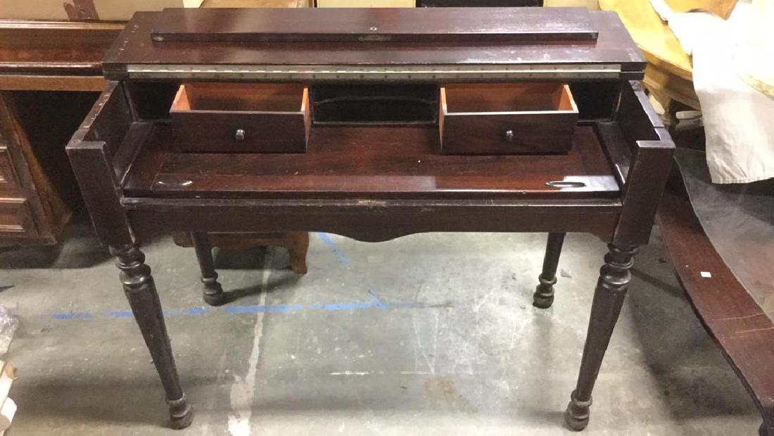 Carved Wooden Mahogany Toned Pull Out Desk (1 of 8)