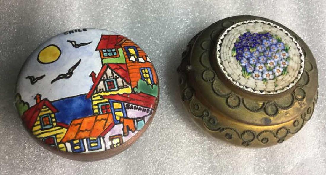 Two Metal and hand artwork pill Boxes (1 of 10)