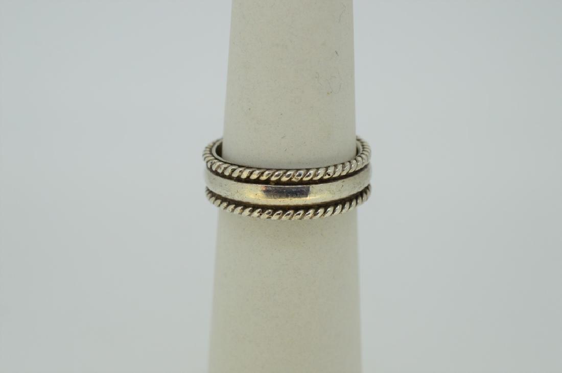 Men's Sterling Silver Ring w Cable Trim - Size 8.5 (1 of 2)