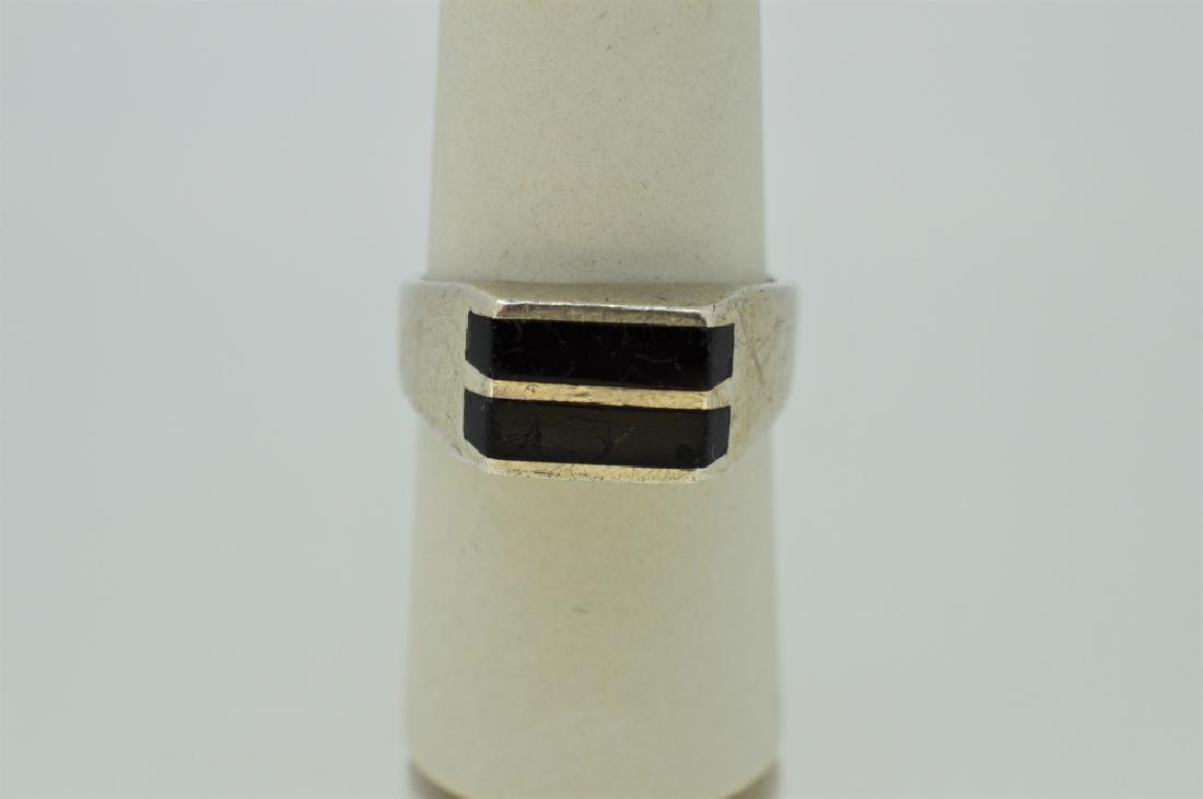 Men's Sterling & Onyx Ring - Size 9 1/2 (1 of 2)