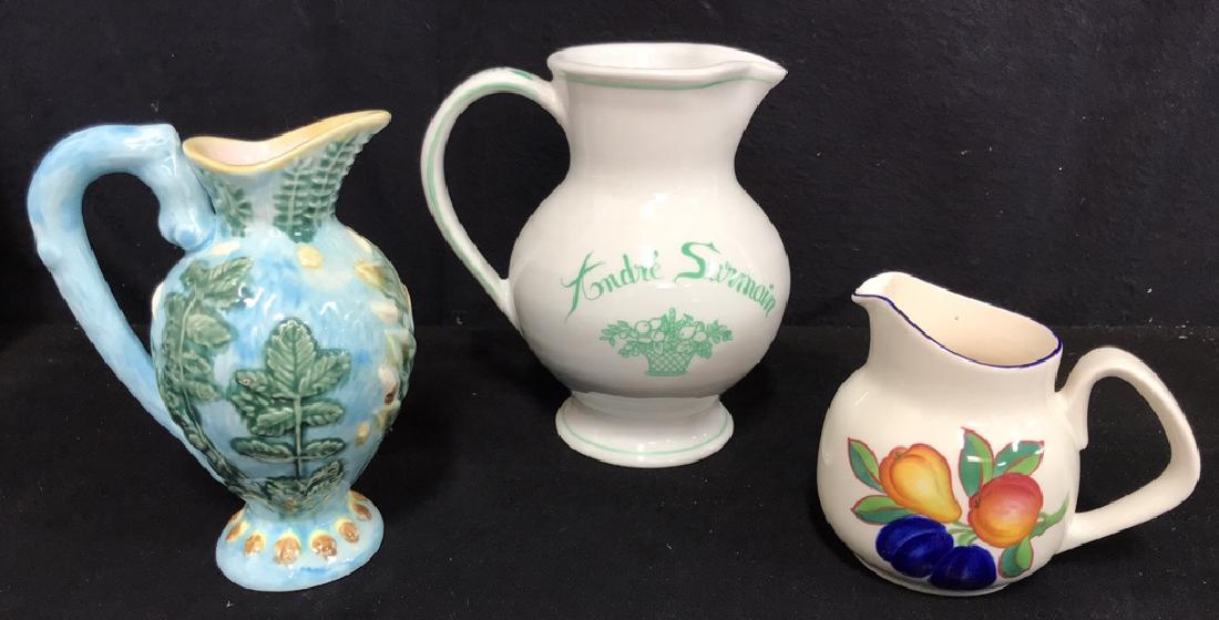 Lot 3 Hand Painted Ceramic Pitchers/Creamers (1 of 4)