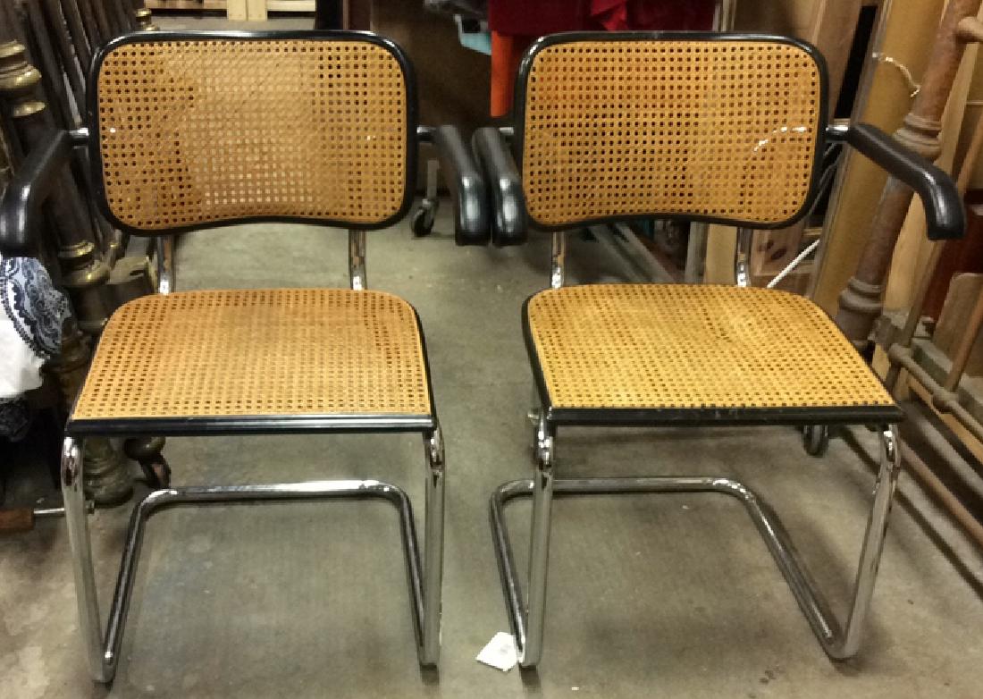 Pair Vintage Chrome and Cane Brueur Chairs (1 of 8)