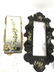 Black Toned Framed Painted Mirror W Shelves - 6
