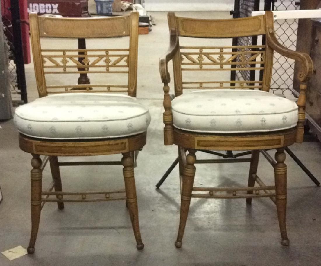 Pair Antique Rush Seat Chairs Carved Detail (1 of 17)