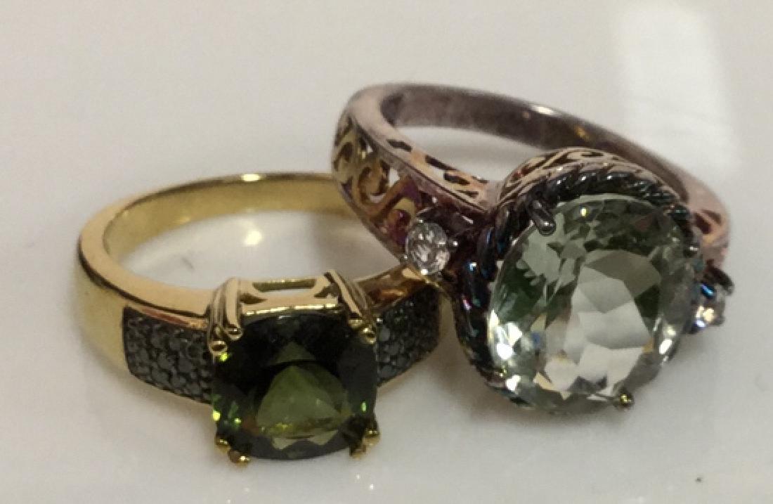 Lot 2 Sterling Silver Rings w Stones (1 of 8)