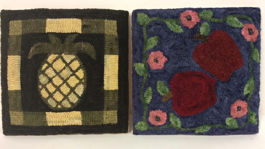 Lot 2 Primitive Hand Hooked Folk Art Panels (1 of 12)