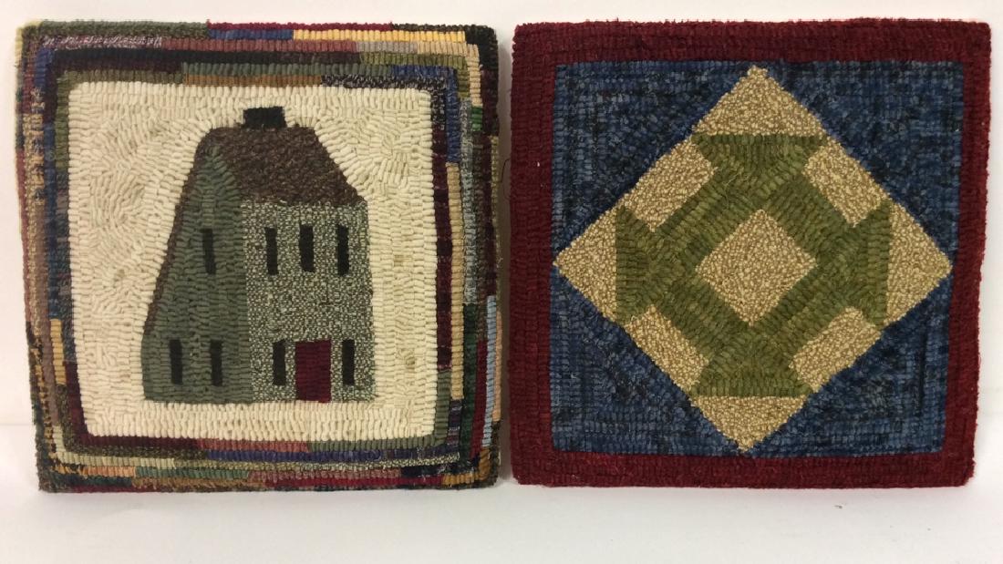 Primitive Hand Hooked Folk Art Panels (1 of 12)