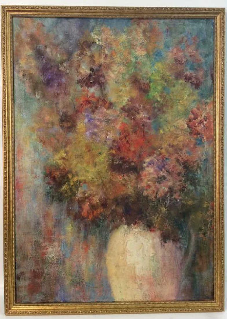 Vintage Abstract Floral & Vase Painting On Canvas (1 of 12)