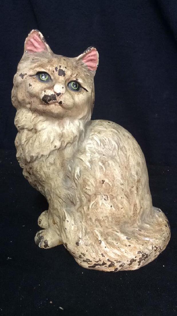 Sitting Cat Figurine Statue paint Metal Door Stop (1 of 8)