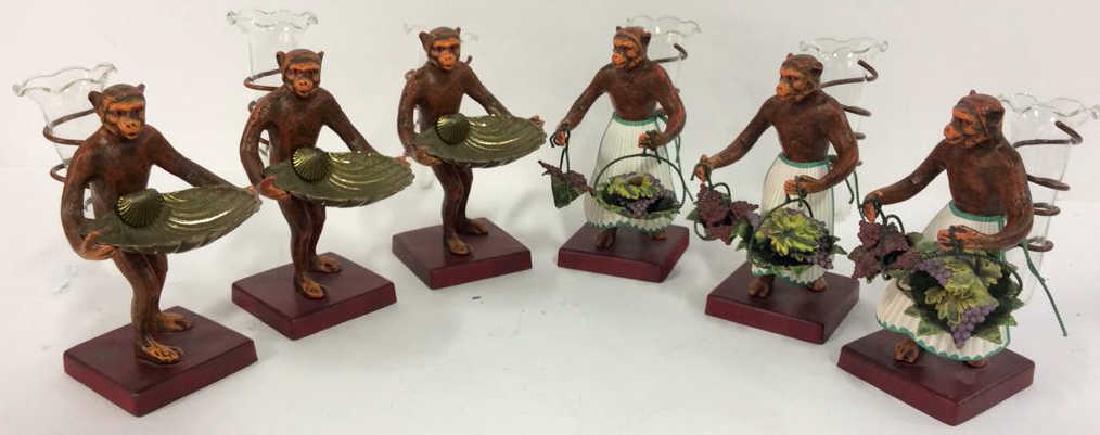 Set 6 PETITES CHOSES Bud Vase Monkey Figurals (1 of 10)