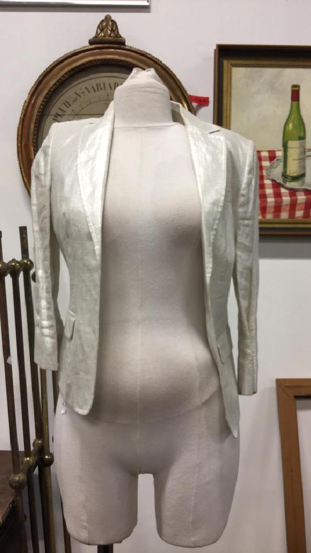 CALVIN KLEIN Silvery White Blazer Size 4 Womens (1 of 7)