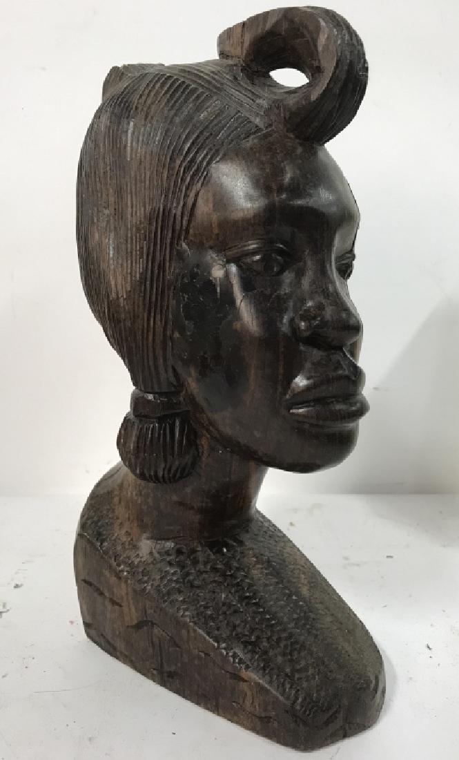 Carved Wooden African Style Head Sculpture (1 of 8)