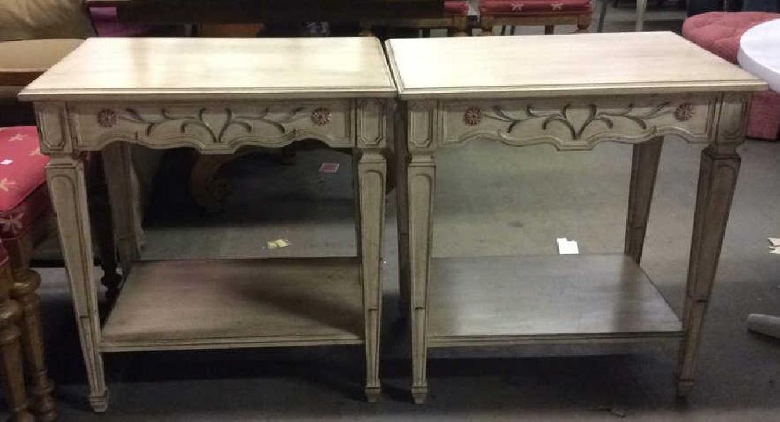 Lot 2 Cream Toned Mid Century Modern Side Tables (1 of 8)