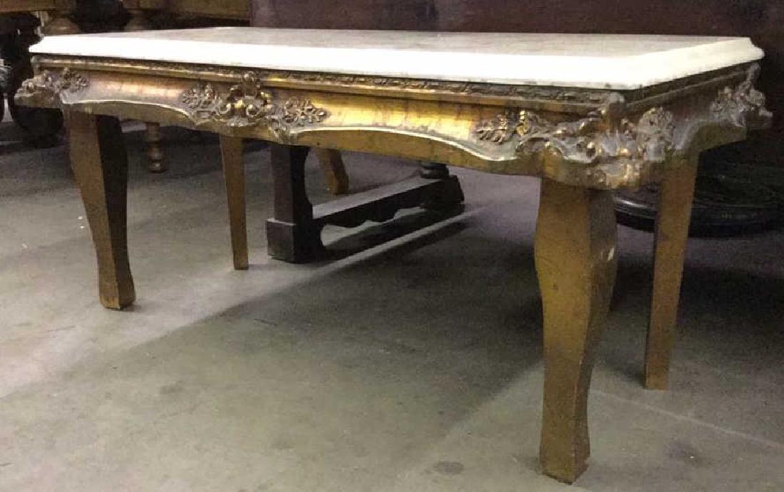 Cream Marble & Gold Toned Low Table (1 of 8)