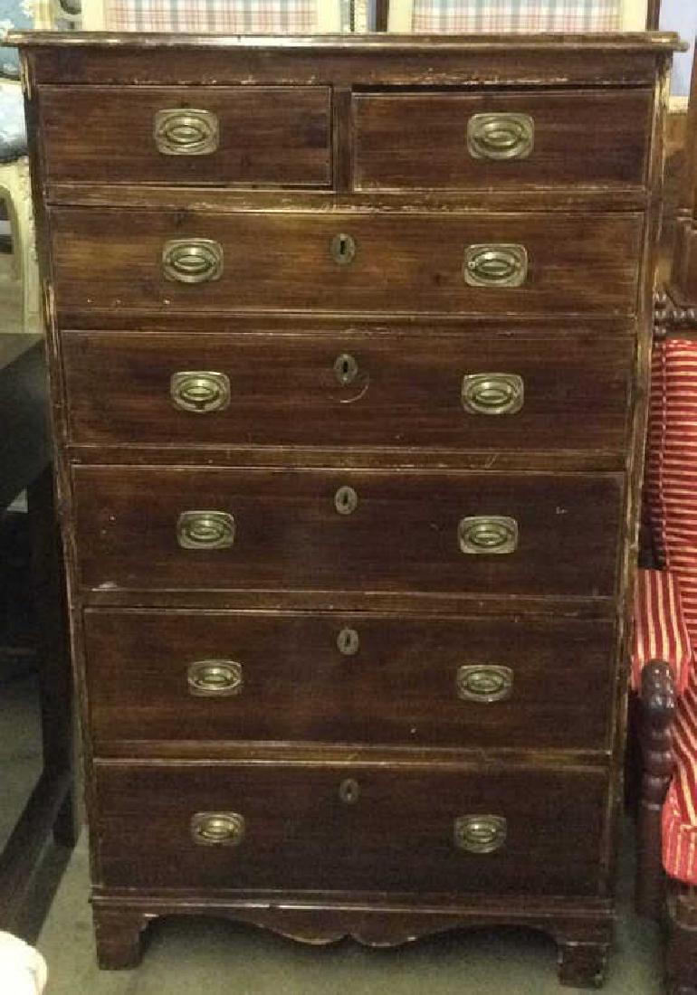 Antique High Boy Dresser Chest (1 of 8)