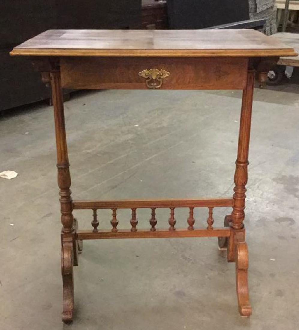 Vintage Carved Wooden Arts and Crafts Side Table (1 of 10)