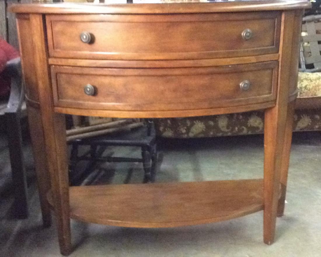 Antique Brown Toned Wooden Console Table (1 of 8)