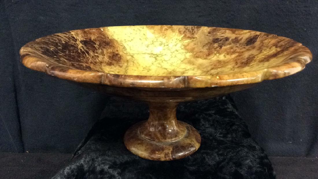 Hand Carved Italian Alabaster Pedestal Bowl (1 of 12)
