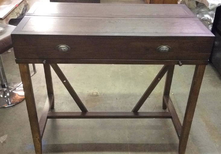 Antique Open Close Captains Writing Desk