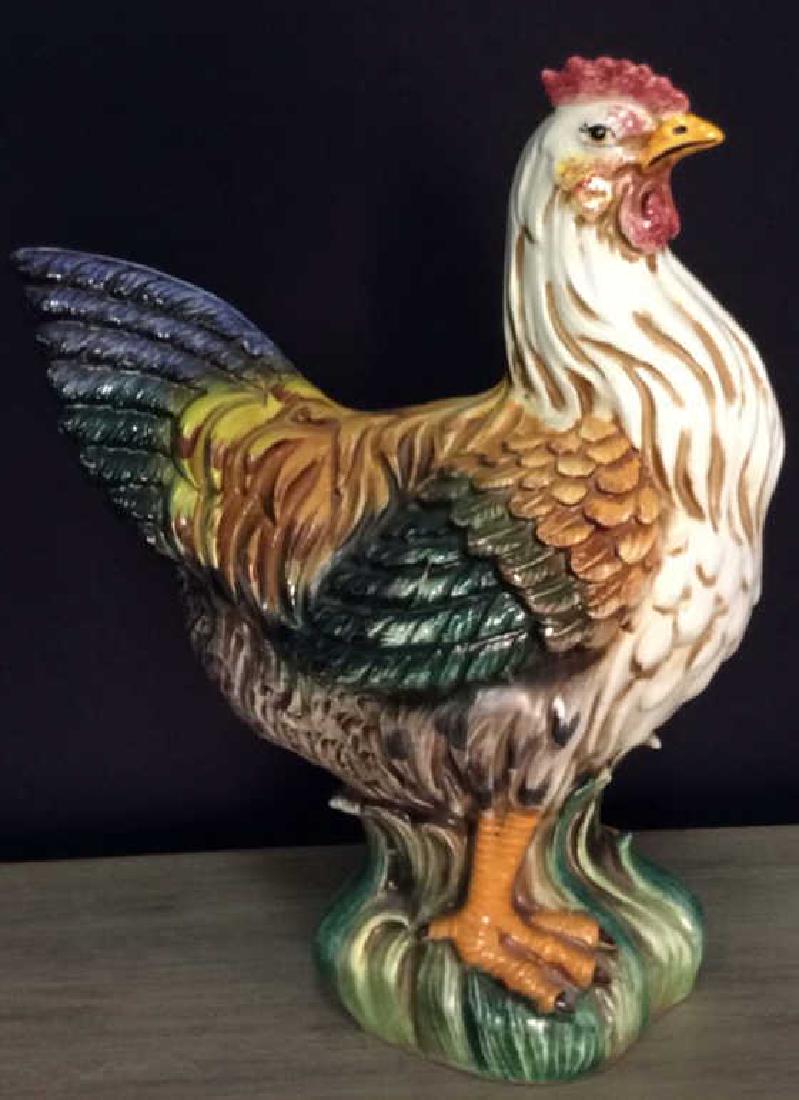 Intricately Detailed Ceramic Rooster Statue, Italy (1 of 10)