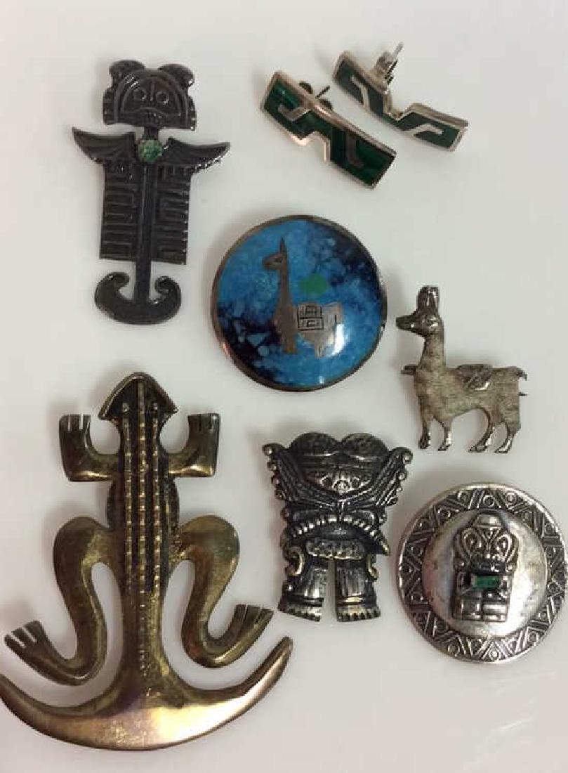 Lot 7 Sterling & Silver Meso-American Jewelry (1 of 11)