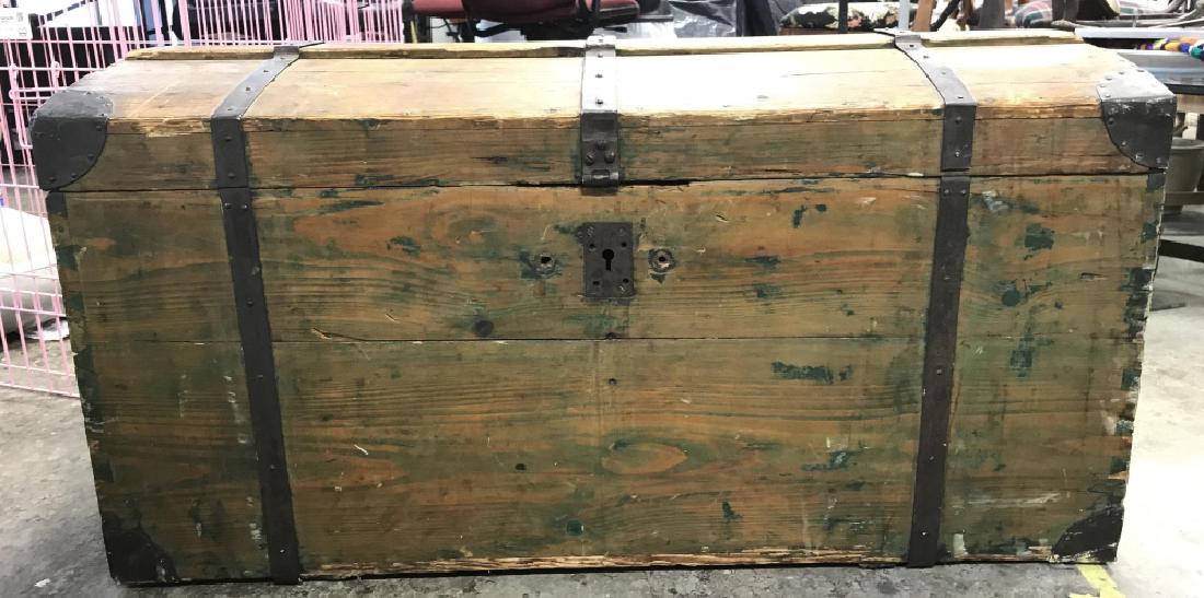 Vintage Poss Antique Wooden Metal Trunk (1 of 10)