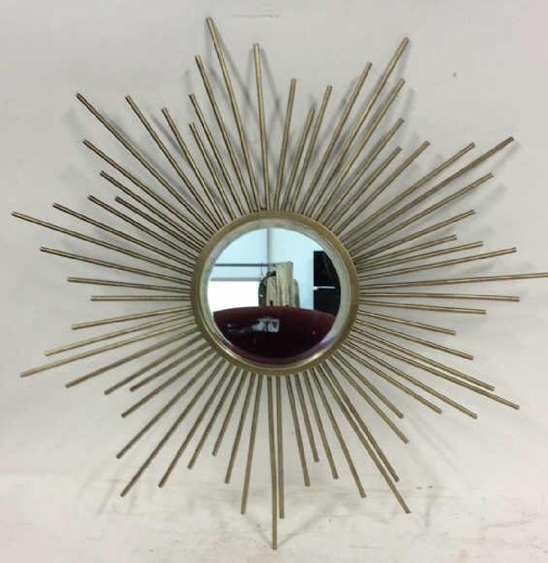 Mod Style Gold Toned Starburst Wall Mirror (1 of 8)
