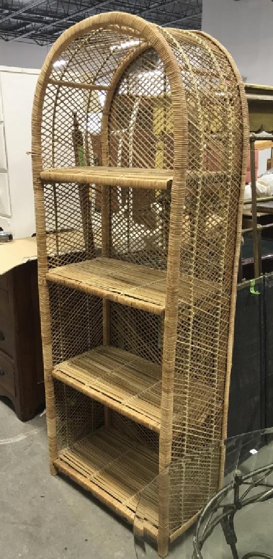 3 Shelf Wood & Wicker Display Shelf (1 of 8)