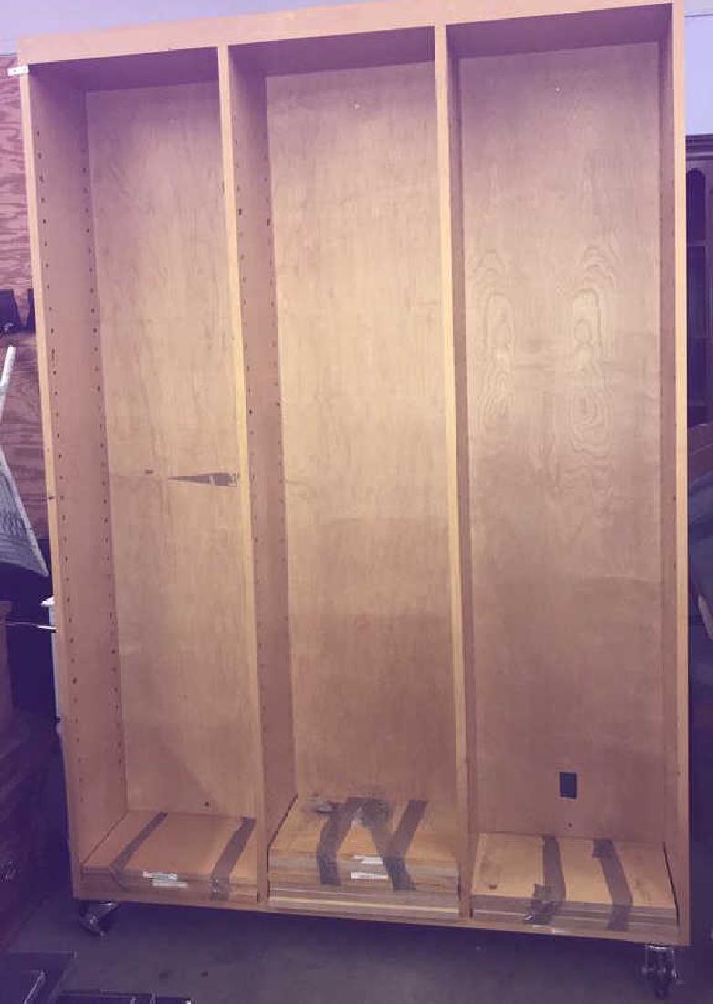 Large Contemporary Wooden Bookshelf On Wheels (1 of 6)