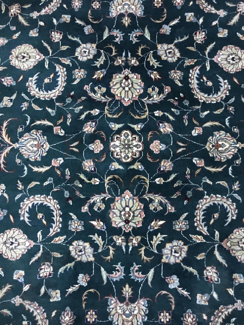 Handmade Green Toned Floral Detailed Wool Rug (1 of 10)