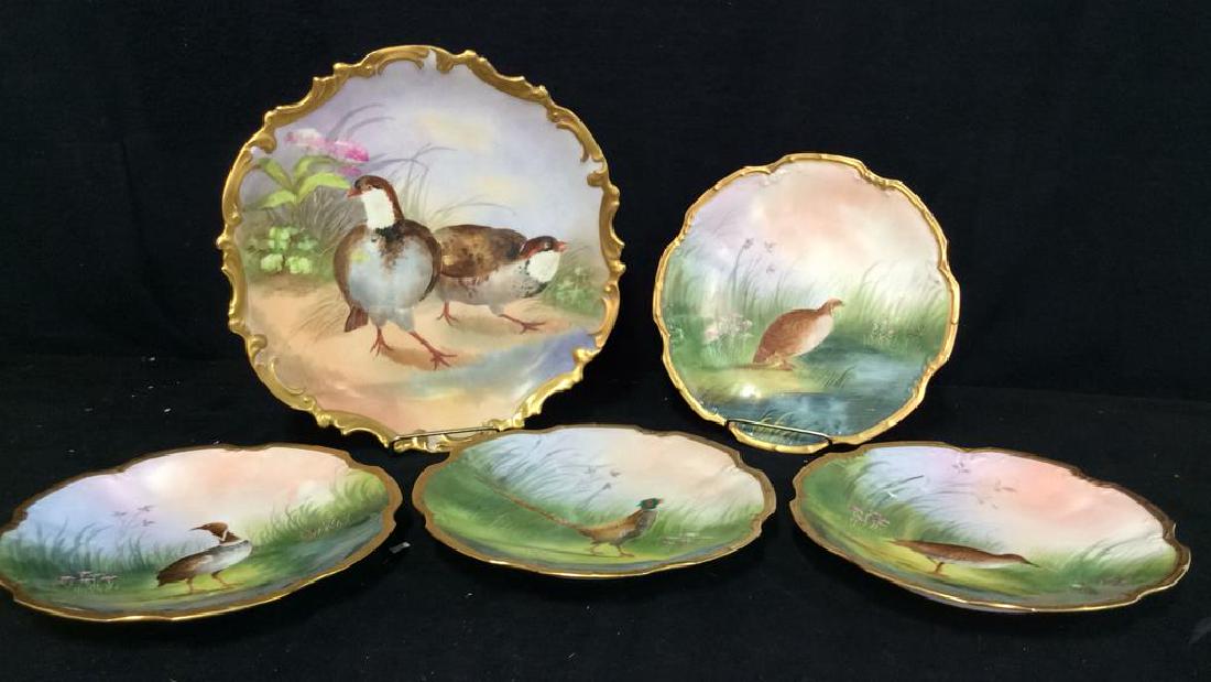 Set 5 LIMOGES FRANCE Signed Decorative Plates (1 of 12)