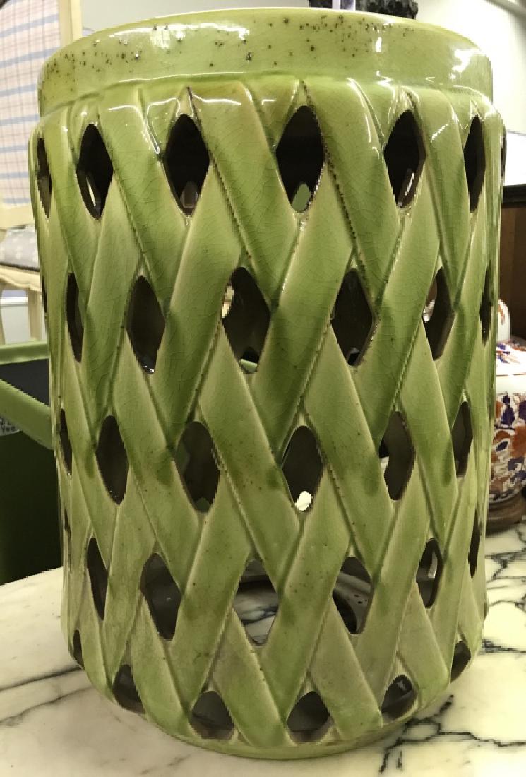 Green Toned Porcelain Garden Stool (1 of 8)