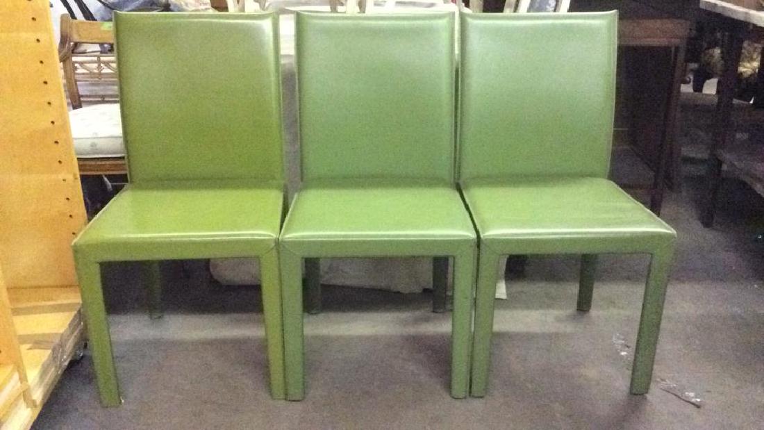 Lot 3 MARIA YEE Modern Leather Parsons Chairs (1 of 8)