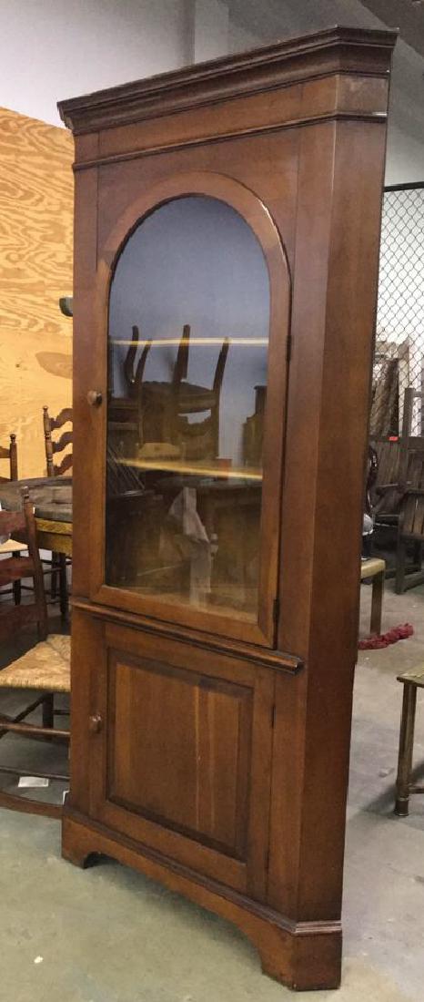 Brown Toned Wooden Corner Display Cabinet (1 of 10)