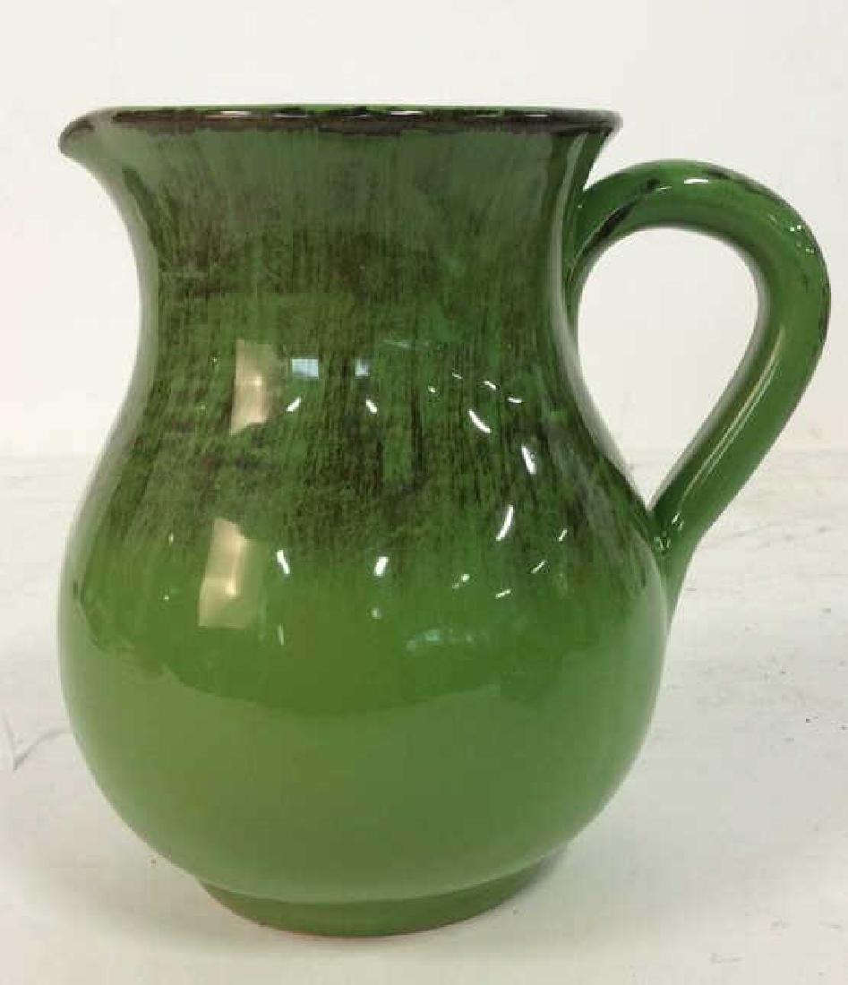 Green Glazed Ceramic Pitcher, Italy (1 of 9)