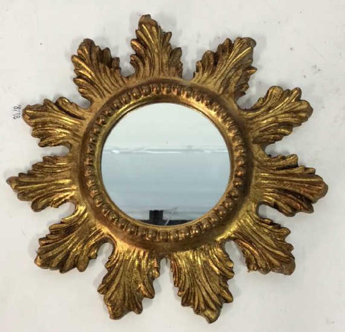 Gold Leafed Carved Wood Sml Sunburst Mirror (1 of 8)