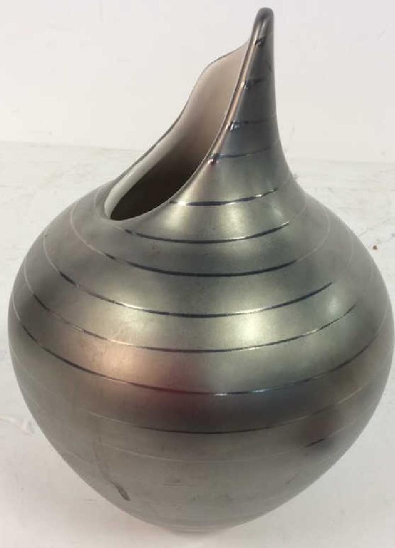 Contemporary Pewter silver Tone Ceramic Vase (1 of 10)