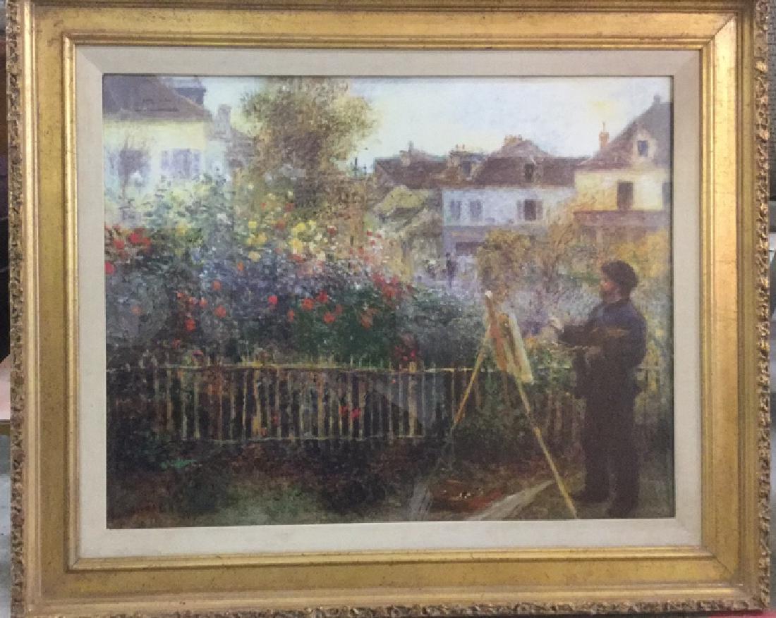 Framed Monet Print Of Painting In The Garden (1 of 9)