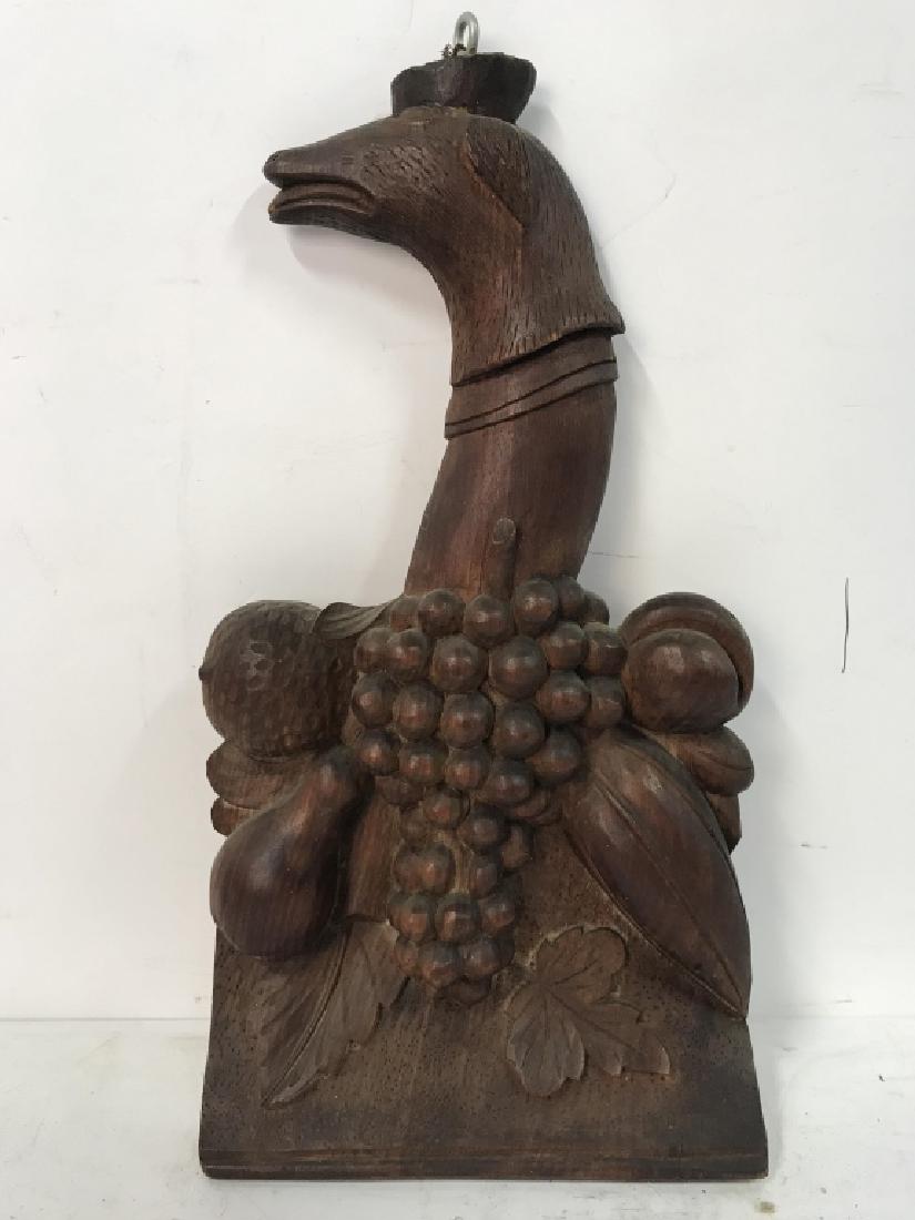 Wood Carved Dog & Fruit Plaque (1 of 8)