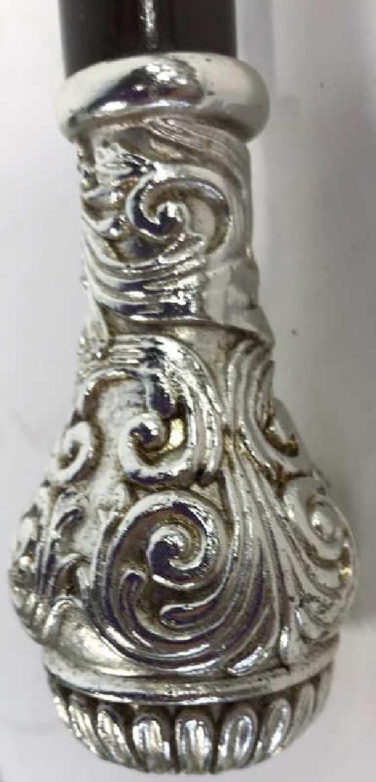 Silver Toned Topped Wood Cane (1 of 7)